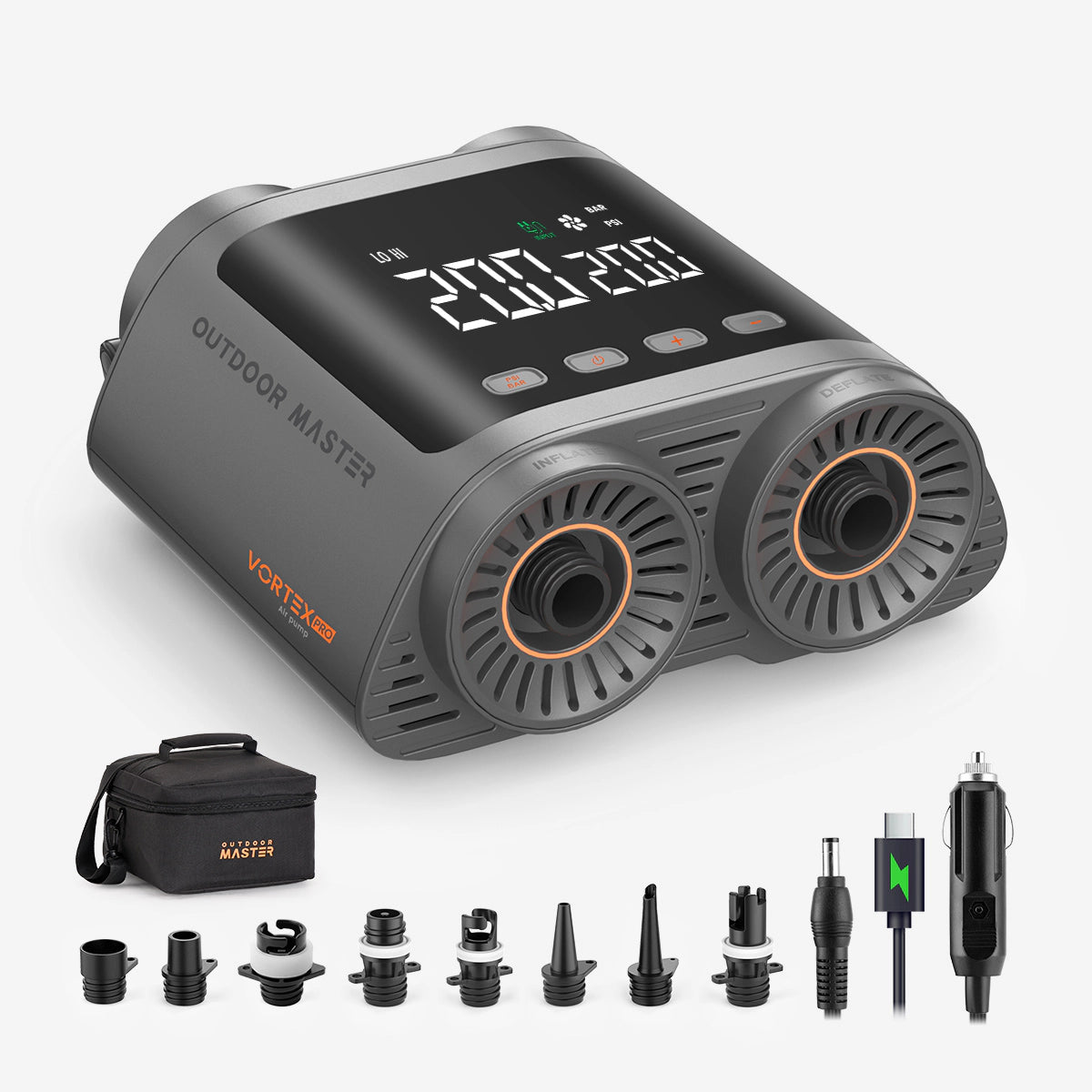 VORTEX PRO Reisepumpe | 12-V-Autoadapter | One-Touch-Steuerung | Outdoor Master OutdoorMaster DE VORTEX PRO Reisepumpe | 12-V-Autoadapter | One-Touch-Steuerung | Outdoor Master OutdoorMaster DE