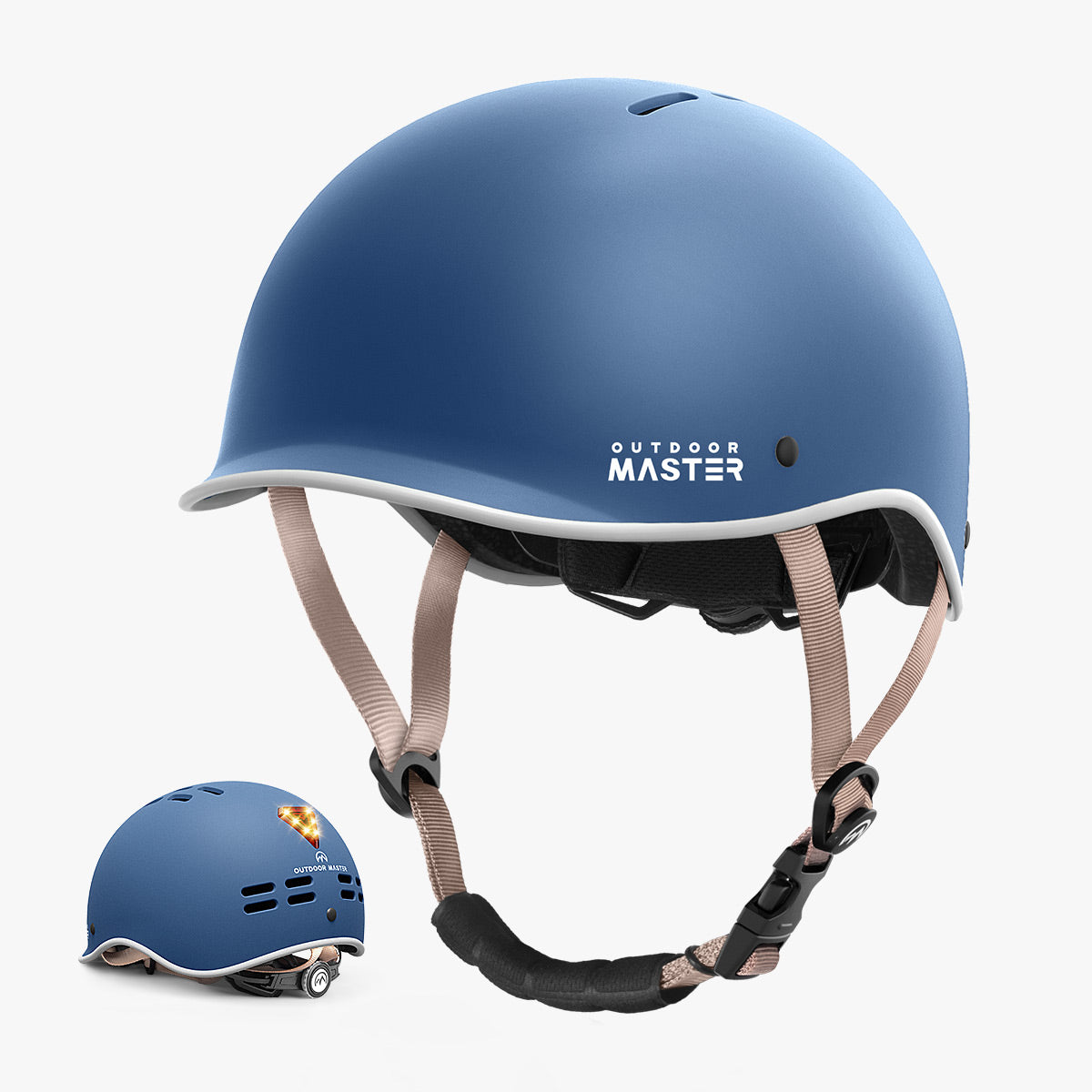 Beleuchteter Skate- & Fahrradhelm | Hoch positioniertes Rücklicht & Belüftung