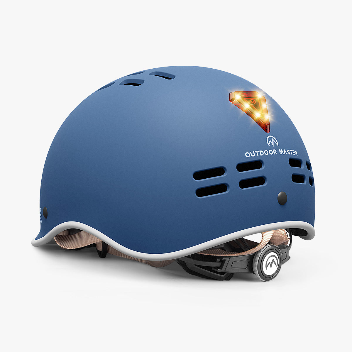 fahrradhelm blau mit licht Beleuchteter Skate- & Fahrradhelm | Hoch positioniertes Rücklicht & Belüftung