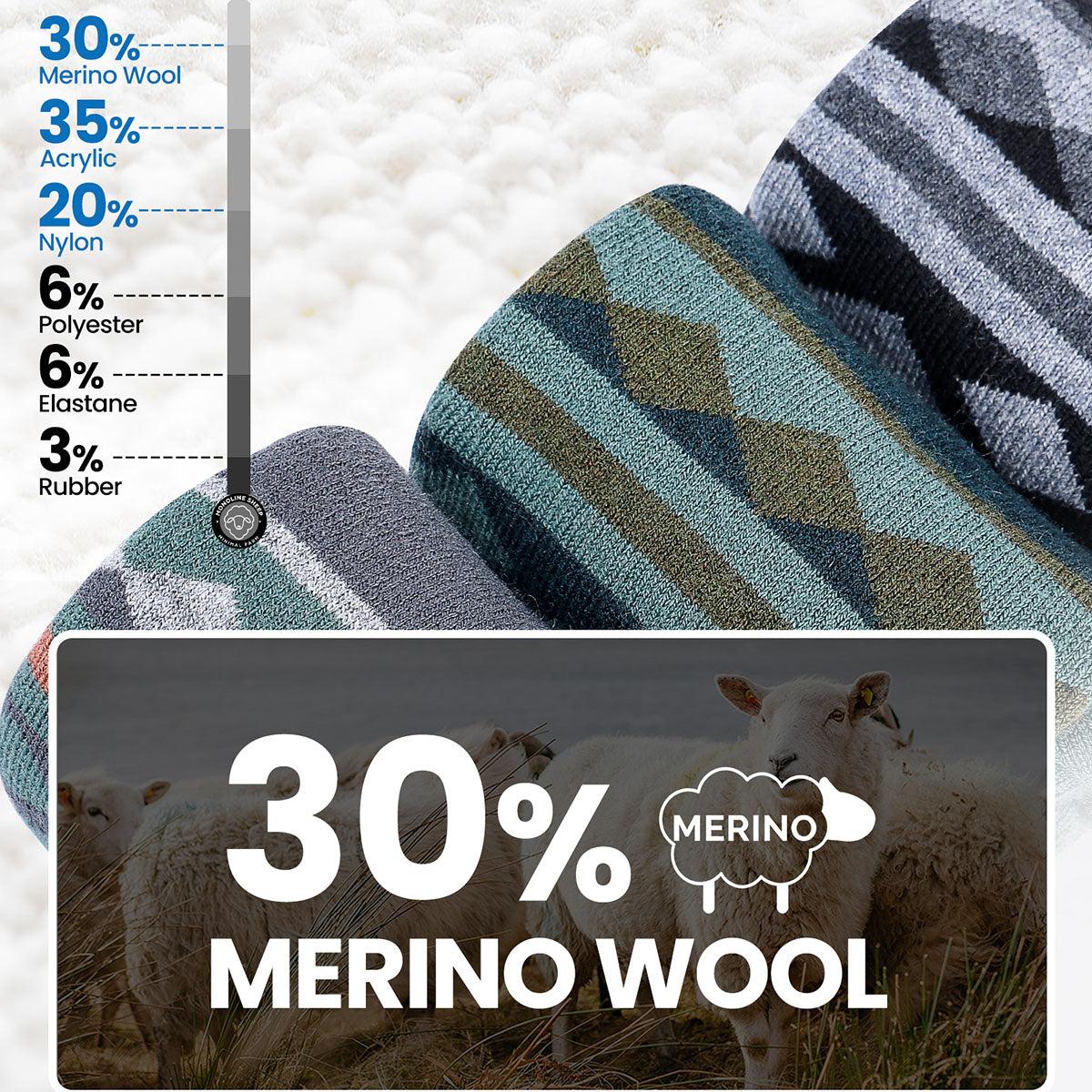 Merino-Wolle-Skisocken