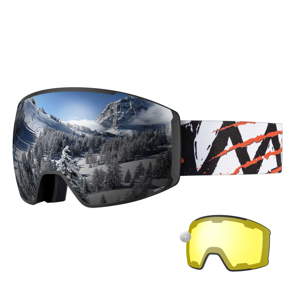 VISION Skibrille + Wechsel Linse Paket