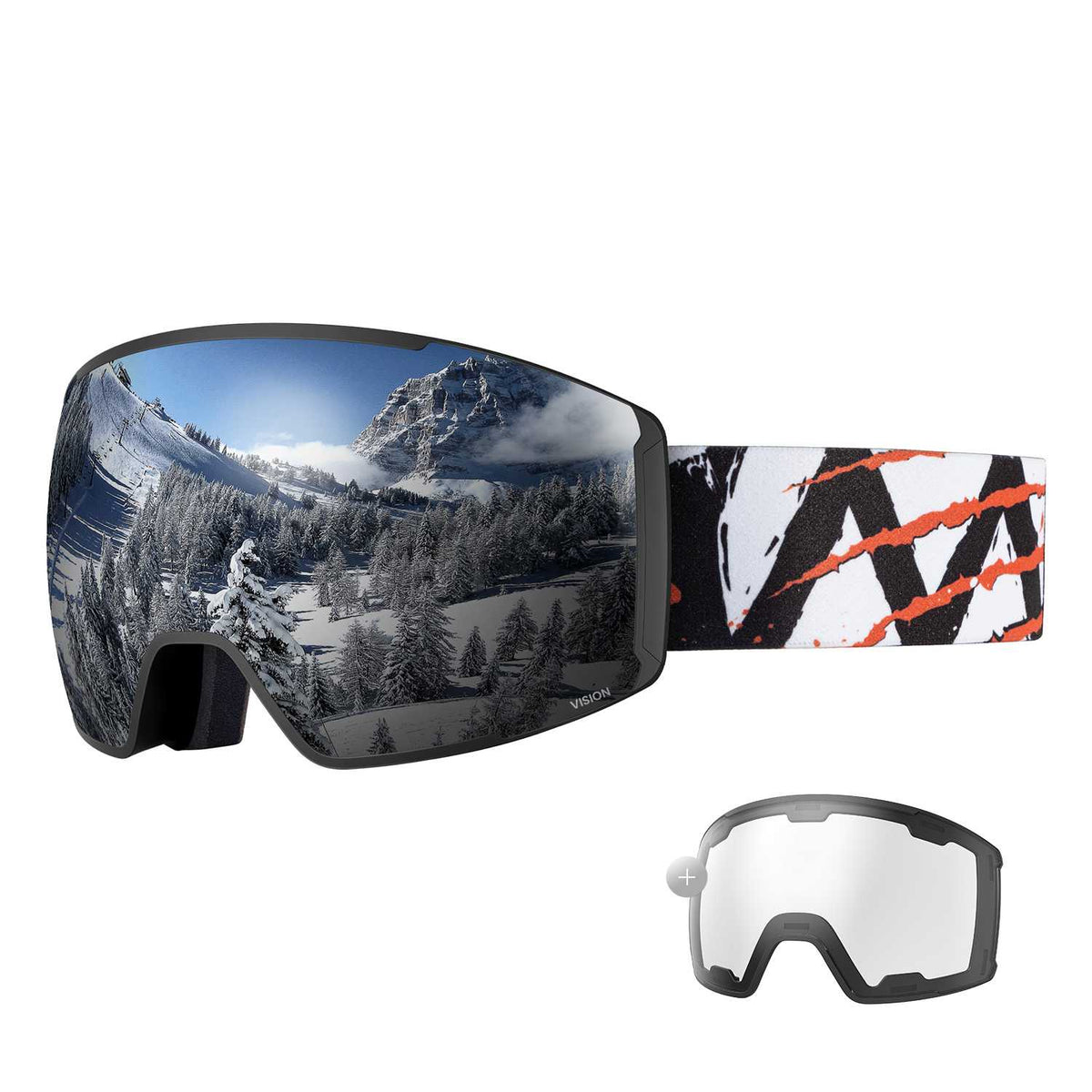 VISION Skibrille + Wechsel Linse Paket