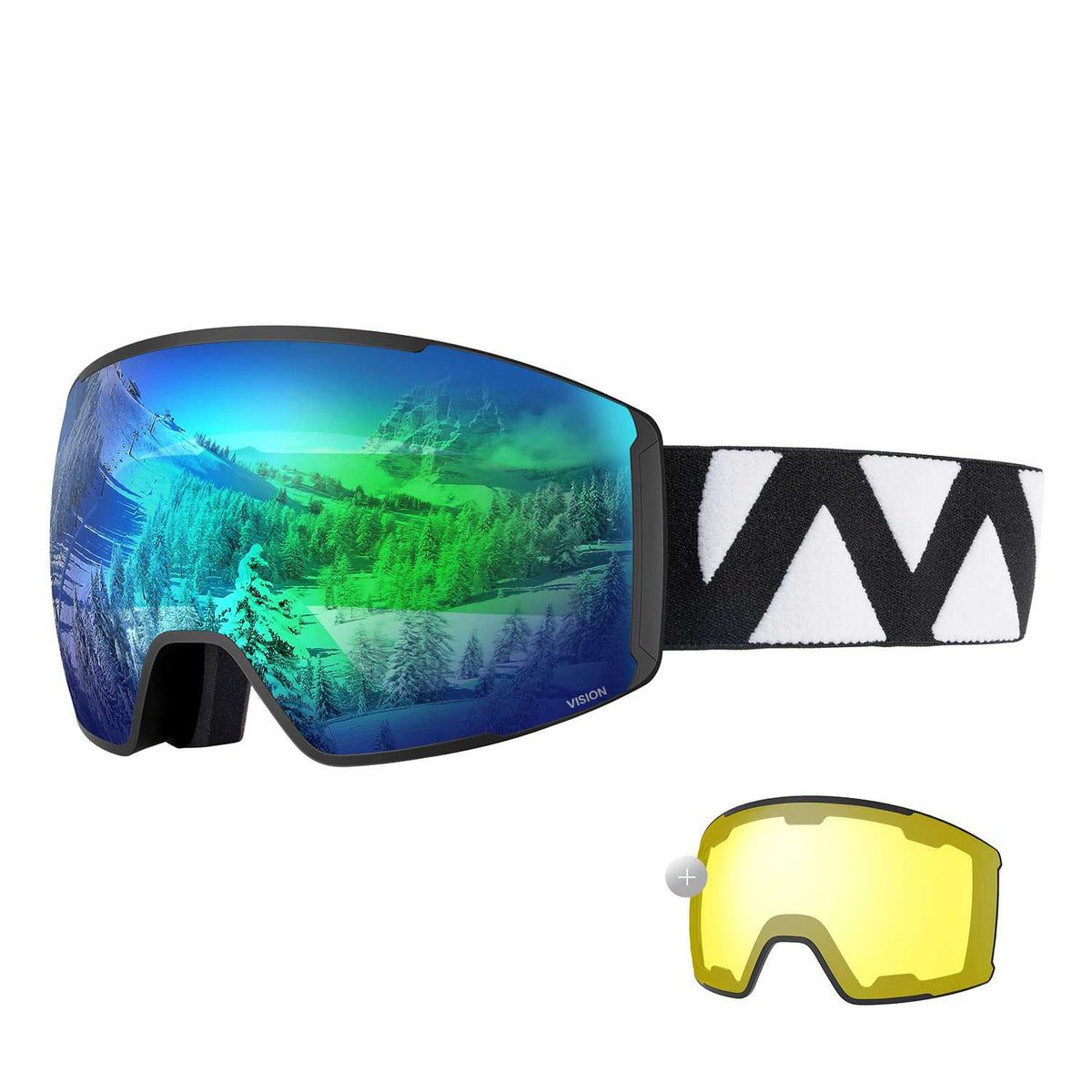 VISION Skibrille + Wechsel Linse Paket