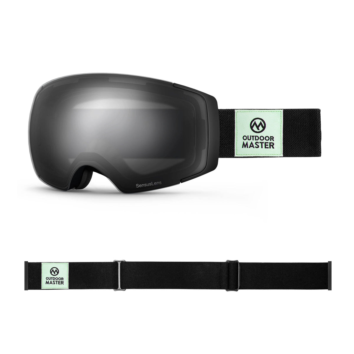 Eco-friendly Ski Goggles Pro Series - The Disappearing Places/Classic BambooStraps Limited Edition OutdoorMaster SensusLens VLT 13-60% From Light to Dark Grey Classic BambooStraps
