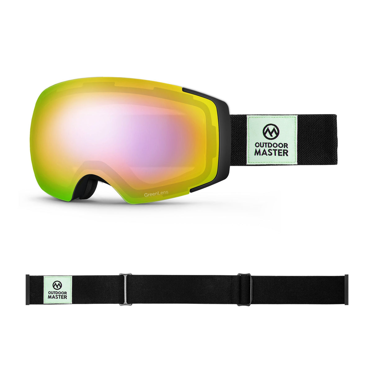 Eco-friendly Ski Goggles Pro Series - The Disappearing Places/Classic BambooStraps Limited Edition OutdoorMaster GreenLens VLT 45% TAC Purple with REVO Red Polarized Classic BambooStraps